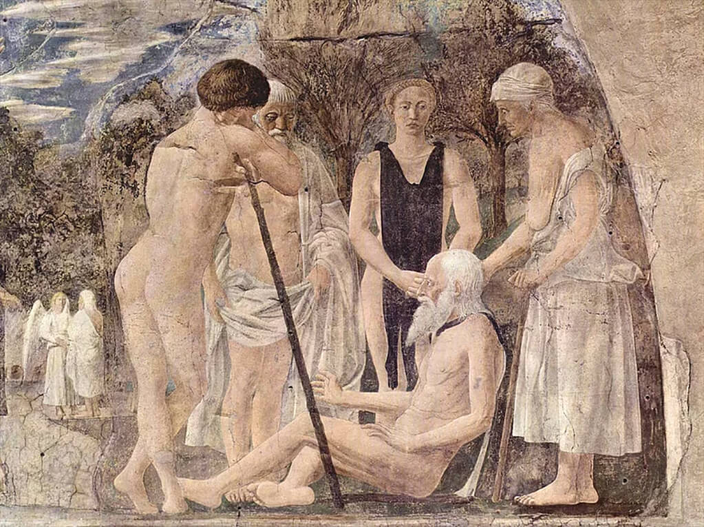 Death of Adam, from the cycle The Legend of the Cross, c.1452-56; San Francesco at Arezzo