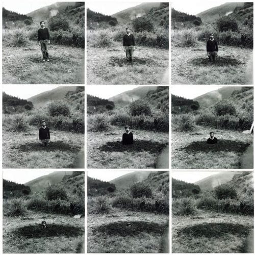 Keith Arnatt, Self-Burial (Television Interference Project), 1969); Tate © Keith Arnatt Estate