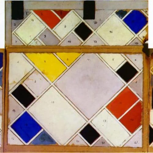 Theo van Doesburg's Colour design for ceiling and three walls, small ballroom, conversion of the Café Aubette interior Strasbourg, 1926-7 (gouache on paperboard)
