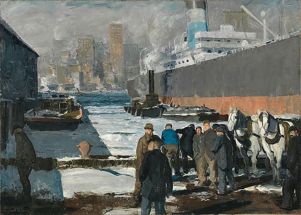 George Bellows, Men of the Docks, 1912, acquired by the National Gallery, London