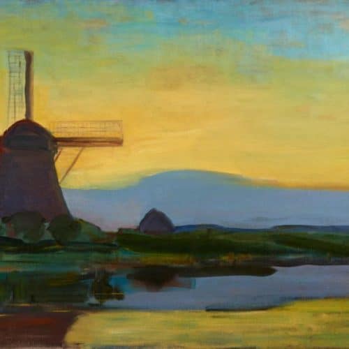 Mondrian, Oostzijdse Mill with Extended Blue, Yellow and Purple Sky